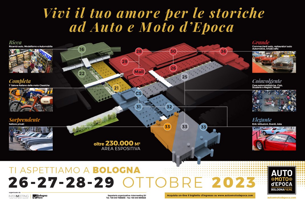 Auto e Moto d'Epoca at Bologna Exhibition Centre - from 26th to 29rd  October 2023